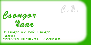 csongor maar business card