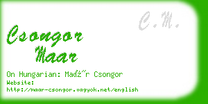 csongor maar business card